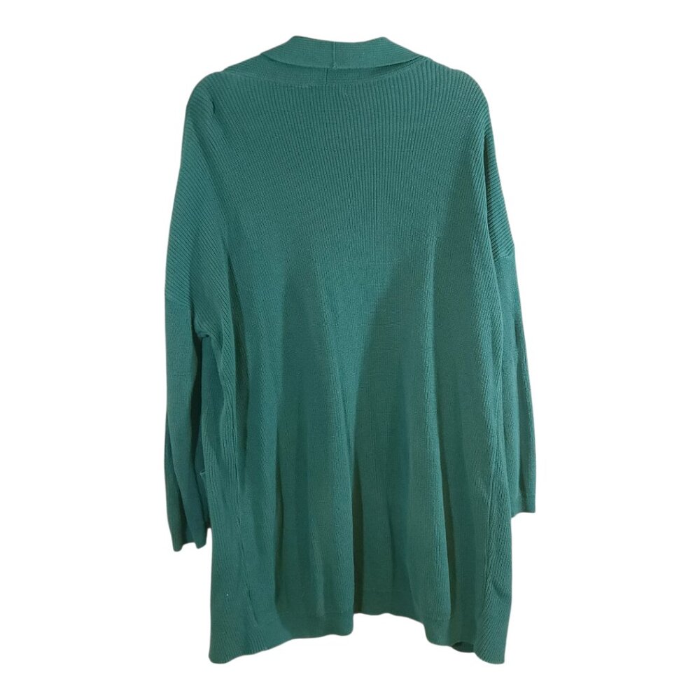 BP. Green Curved Hem Open-front Longline Cardigan in Green Holiday Women's 2X - Picture 5 of 7